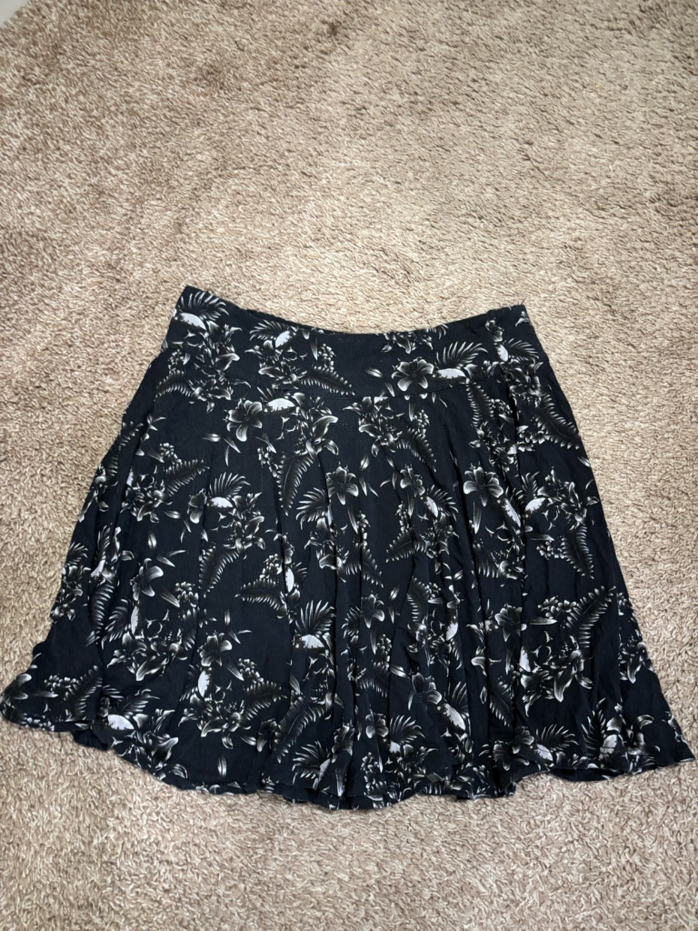 Killstar Black Floral Circle Skater Skirt